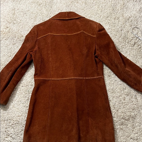 Rare Vintage Rust Brown Suede Button-Front Jacket - Picture 16 of 16